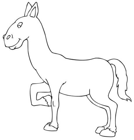 Funny Donkey Coloring Page